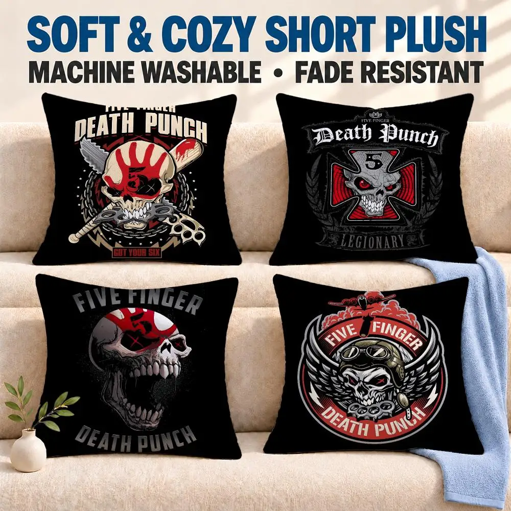 band Five Finger Death Punch Cushion Cover Soft Washable Pillowcase Cushion Cover for Sofa Bed Car Travel Office Home Decor
