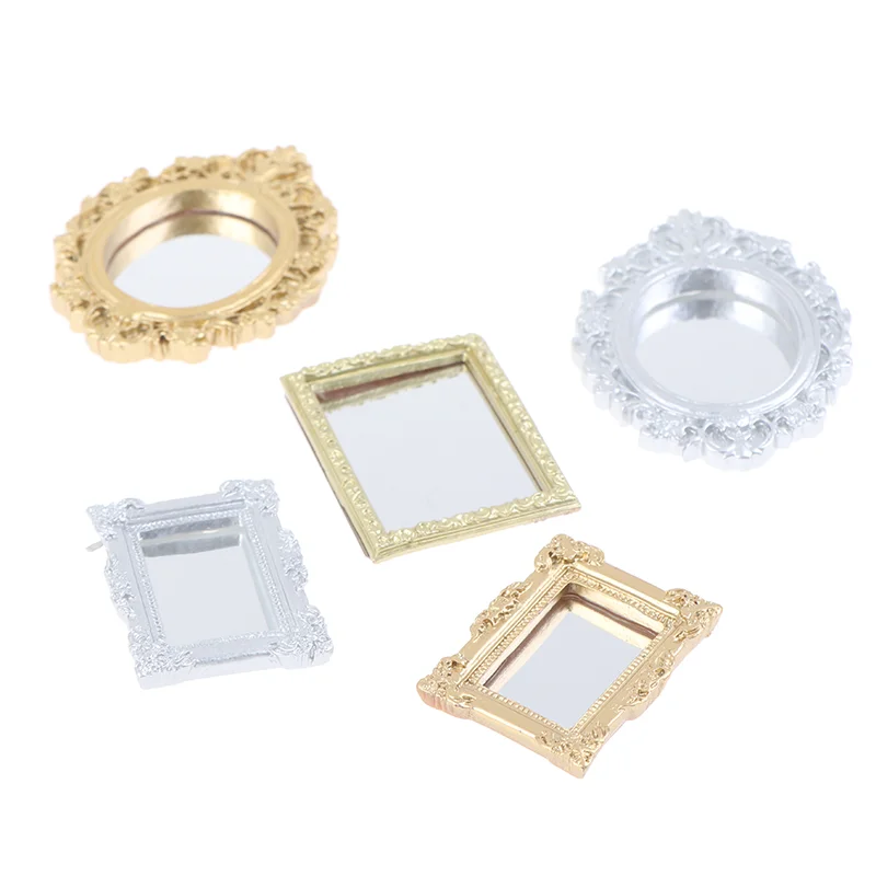 1/12 Dollhouse Miniature Frame Accessories Furniture Miniature Mirror Wall Room Mirror Doll House Mirror 28 STYLES