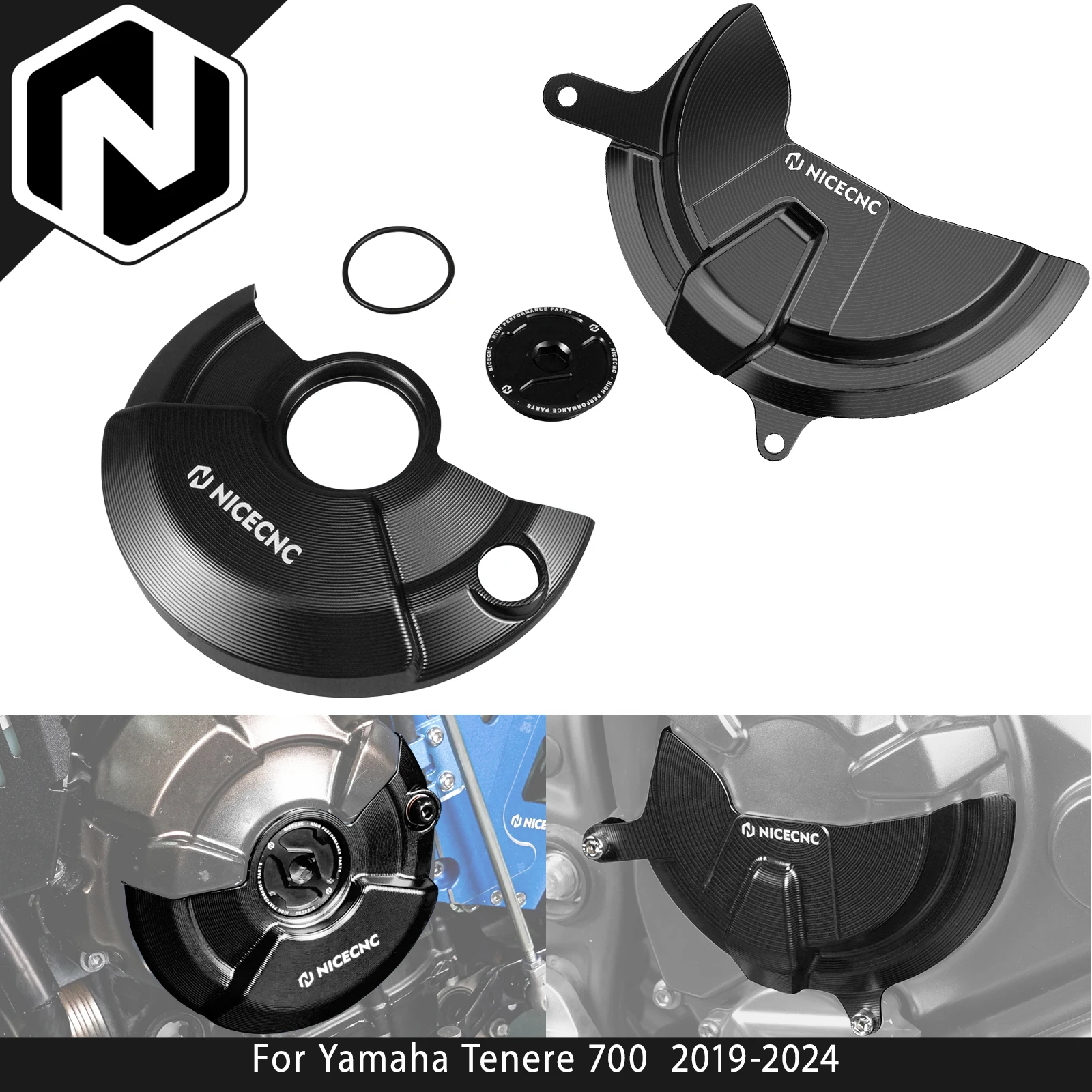 For Yamaha Tenere 700 /XTZ700 2019-2024 Engine Case Sliders Clutch Cover Cranckcase Guard Protectors T700 Rally Edition MT-07