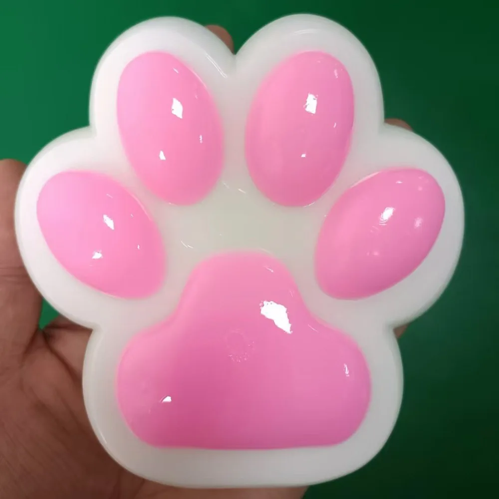 Funny Super Large Cat Paw Squeeze Toy Slow Rebound Sequin Cat Cartoon Fidget Toy Silicone 3D Cat Paw Pinch Toy Practical Jokes