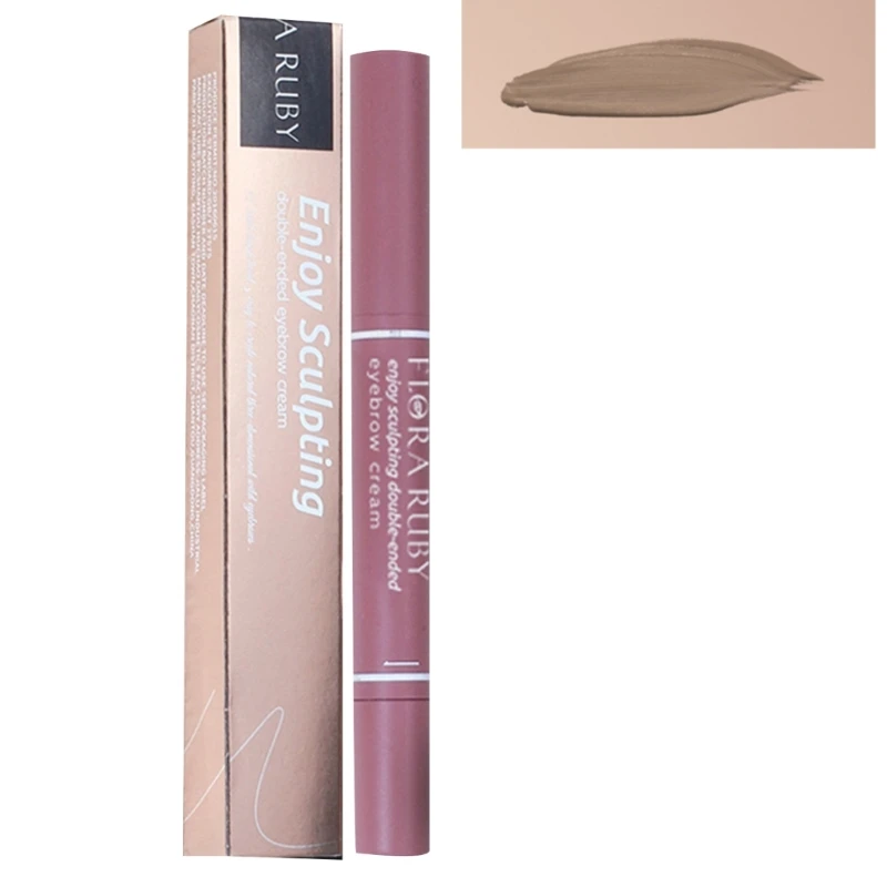 Double Head Liquid Eyebrow Dye Cream Muti Purpose Waterproof Durable Eyebrow Pencil Eyebrow Gel Fadeless Women Cosmetics C1FF