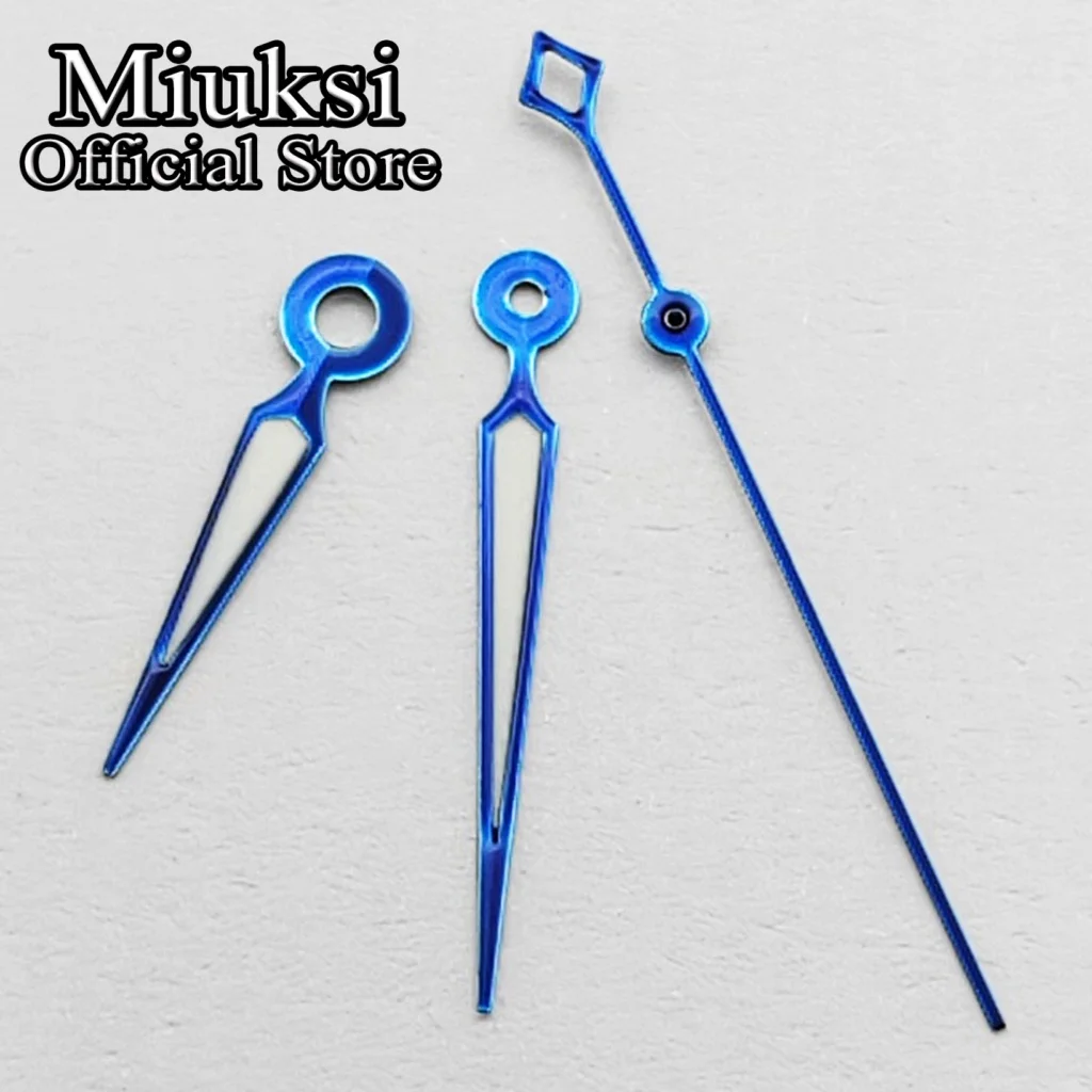 Miuksi VH31 Uhrzeiger Silber/Blau passend für VH31 Uhrwerk grün leuchtendes Uhrenzubehörteil – Detail 5