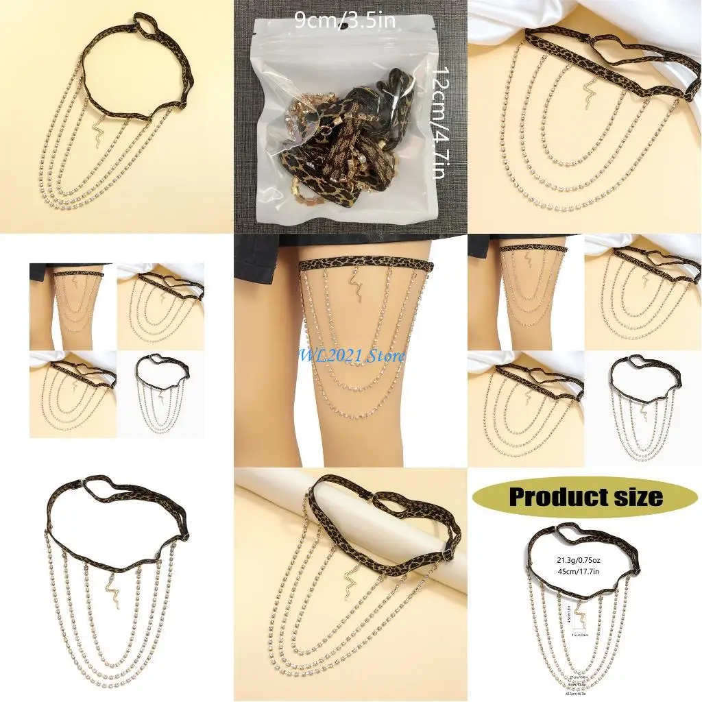 سلسلة رباط نسائية G5GC سلسلة مرنة للساق سلسلة فخذ النمر الرائعة مع سحر الأفعى #1