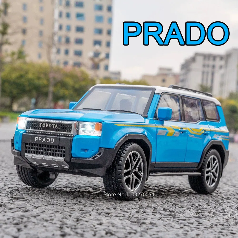 1:24 Prado LC250 LC80 Legierung Modell Spielzeug Druckguss Metall Miniatur Auto Türen Geöffnet Sound Licht Zurückziehen Fahrzeug Jungen Geburtstag Geschenke