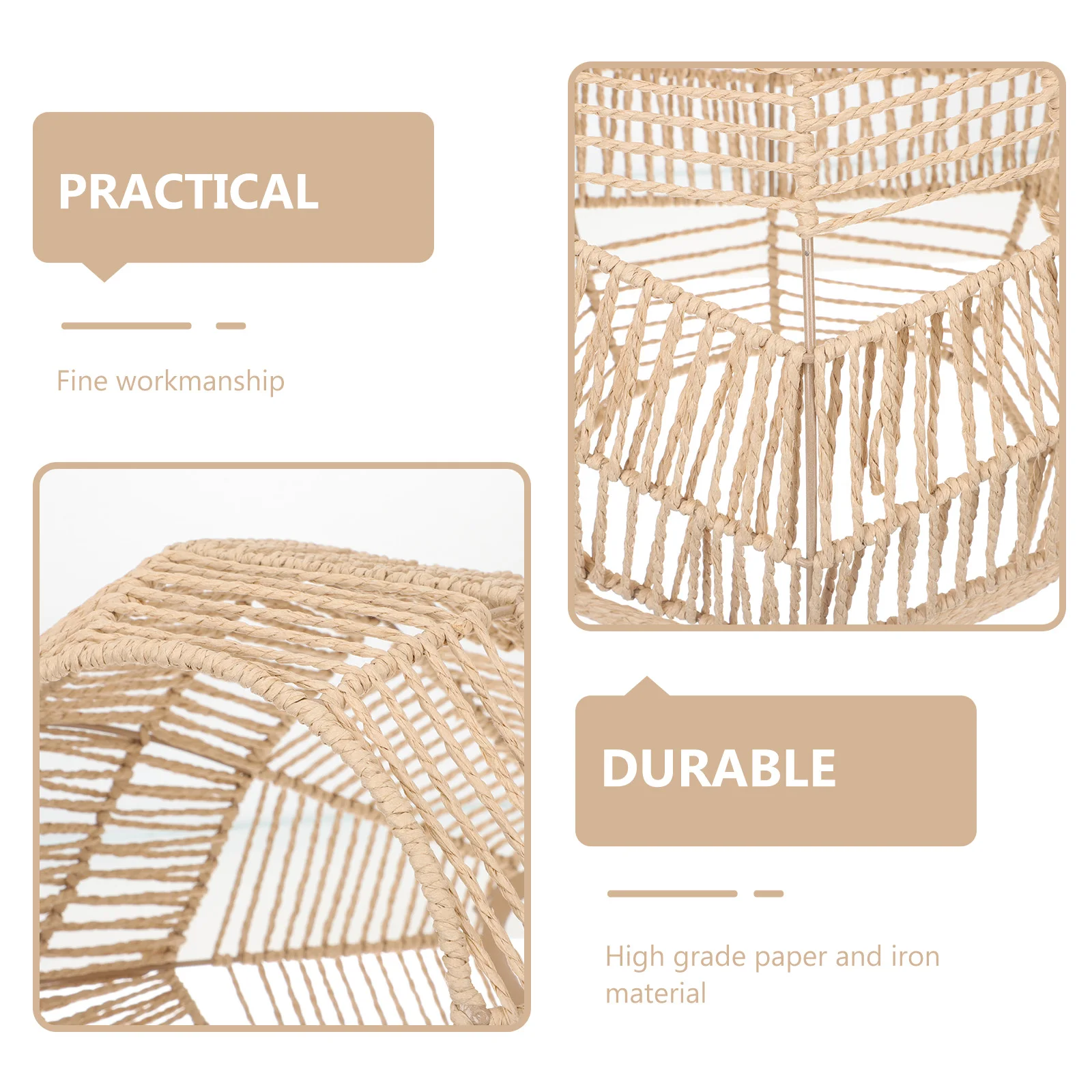 

Creative Woven Lampshade Vintage Light Cover For Ceiling Lamp Dustproof Paper Chandelier Shade Braided Lamp Cover Indoor