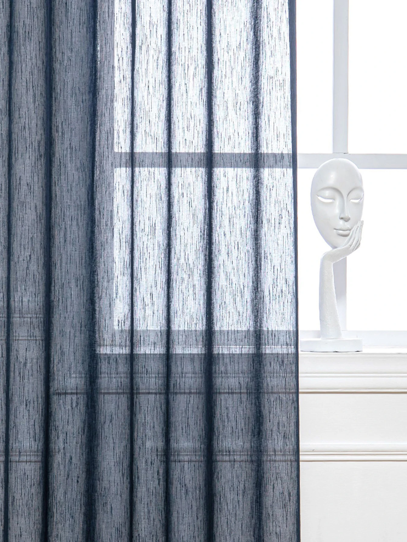 LEEJOOM Modern Solid Blue Green Tulle Sheer Gauze Curtain Transparent Living Room Window Decoration Home Textile