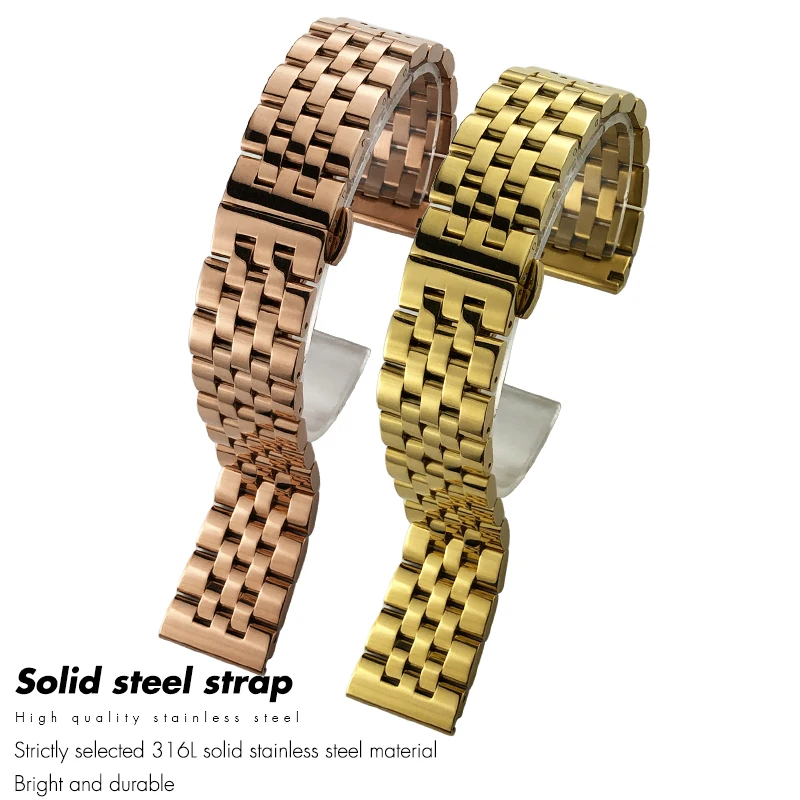 Curved End Stainless Steel Watch Strap 10mm 12mm 14mm 16mm 18mm 20mm 22mm 24mm for Tissot SEIKO IWC MIDO Hamilton Watch Strap