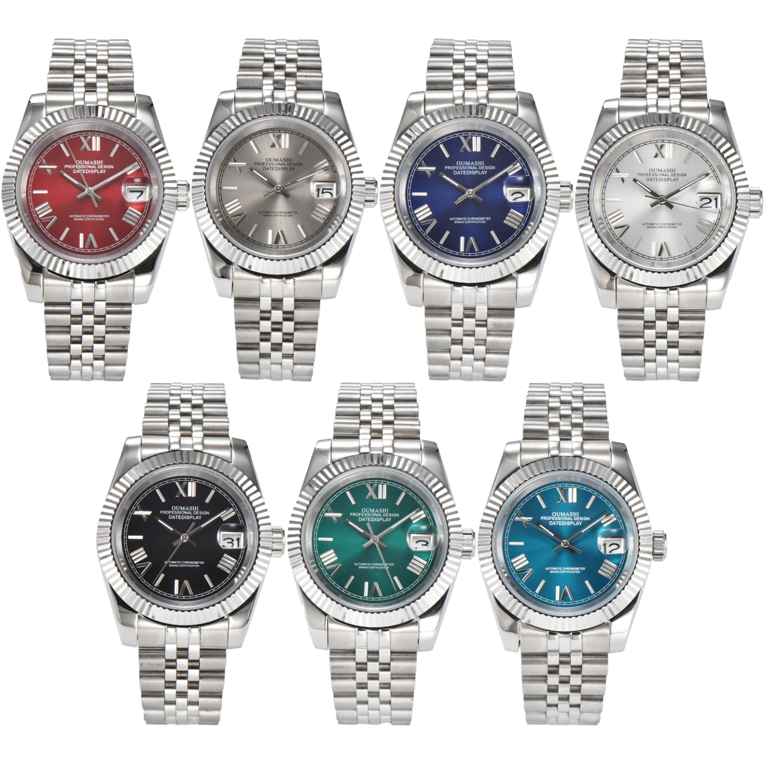 Orologio da 39MM/36MM NH35 Orologio automatico da coppia Orologio da polso personalizzabile con datario alla moda casual Quadrante colorato impermeabile