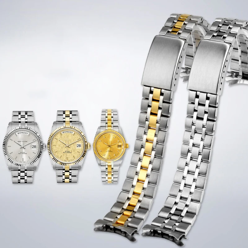 For Tudor Stainless Steel Watch Chain Prince Princess Series Men Women Precision Steel Watch Bracelet Watchband 19mm 20mm