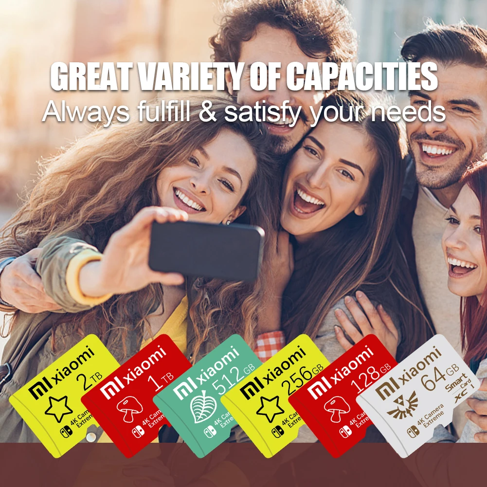 Scheda SD Micro TF V10 ad alta velocità da 2 TB Scheda di memoria da 1 TB 512 GB Scheda SD da 256 GB 128 GB perfetta per il telefono con fotocamera Nintendo Switch