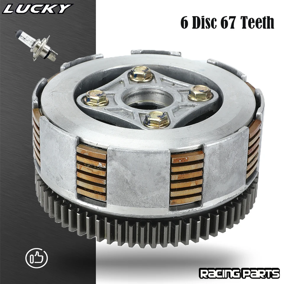 190cc Motorcycle 6 Disc 67 Teeth Complete Manual Clutch Assembly