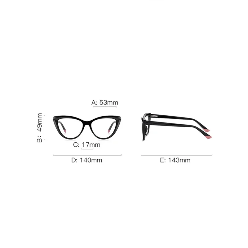 0 -0.5 -0.75 To -6.0 Blue Light Blocking Nearsighted Glasses For Women Spring Leg Cat Eye Shortsighted Prescription Spectacles