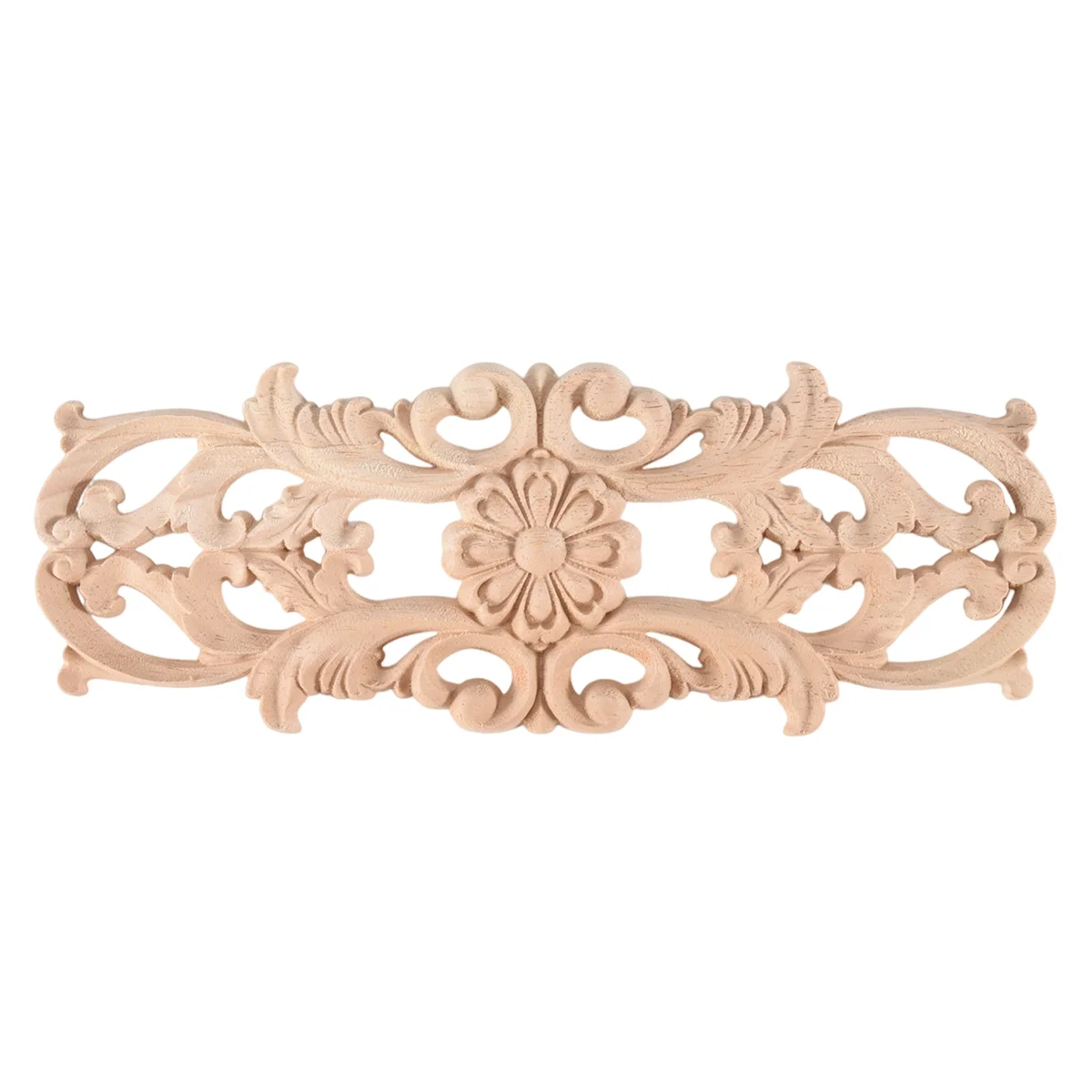 Rubber Wood Carved Applique Retro Furniture Crafts Decor New(22.5*8cm)