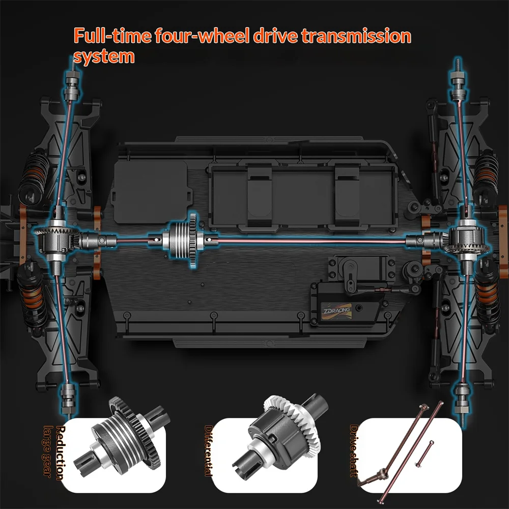 ZD Racing MT09 RTR 1/9 2.4G 4WD 85km/h 4S Brushless RC Car Desert Off-Road Monster Truck Large Foot Metal Chassis Drive Shaft Ge