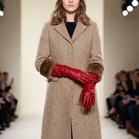 Elastic Solid Color Pu Leather Gloves Touch Screen Full Finger Long Gloves 1920s Elbow Length Touch Screen Mittens Women
