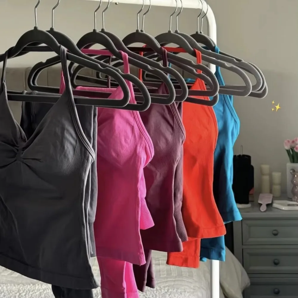 

2025 Sportswear Two Piece Yoga Set Women Gym Training Leggings and Neck Vest Yoga Fitness Seamless Pilates Clothing Fitness