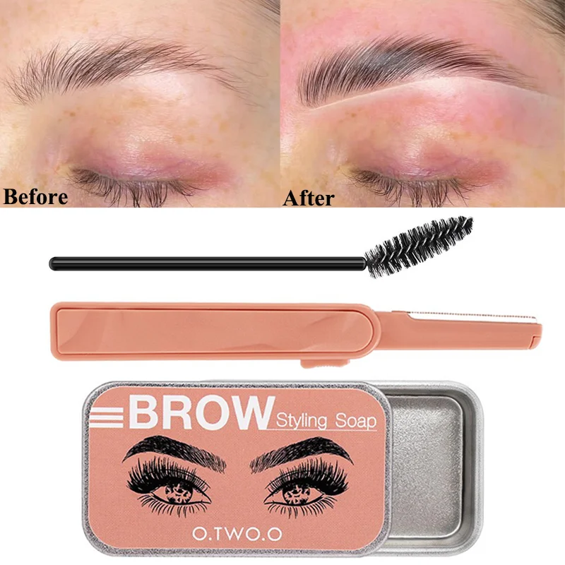 กันน้ำ Eyebrow เจลจัดแต่งทรงผมแปรงโปร่งใสสีดำ Brow การตั้งค่า Tint Wax Feathery Eyebrow Fixing สบู่แต่งหน้าเครื่องสำอาง