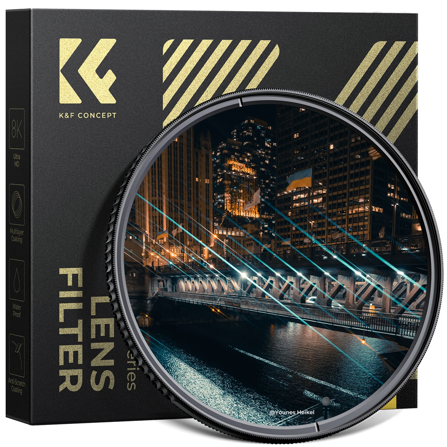 

K&F CONCEPT Nano-X 2mm Blue Streak Effect Lens Filter Anamorphic Optical Glass Light Flare Effect Filter for Camera Lens 67 77mm