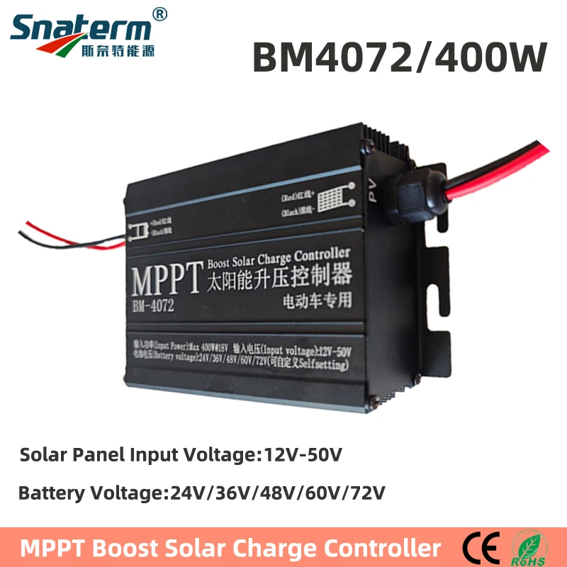 Regolatore di carica MPPT Solar Boost regolatore di tensione della batteria Booster 400W per batteria al piombo/litio 24V 36V 48V 60V 72V