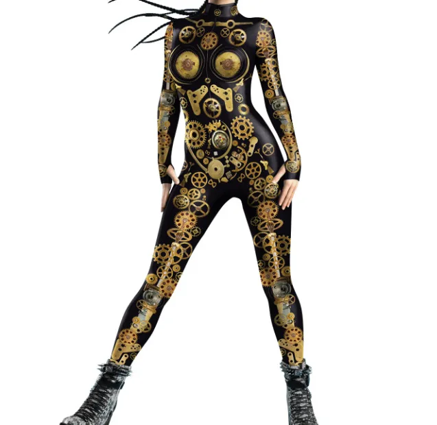 Modischer Rosa Erwachsenen-Damen-Jumpsuit Cosplay-Strumpfhose Punk-Steampunk-Bodysuit Karneval Bühnenauftritte Rollenspiel-Kostüm Neu 2026 – Detail 38