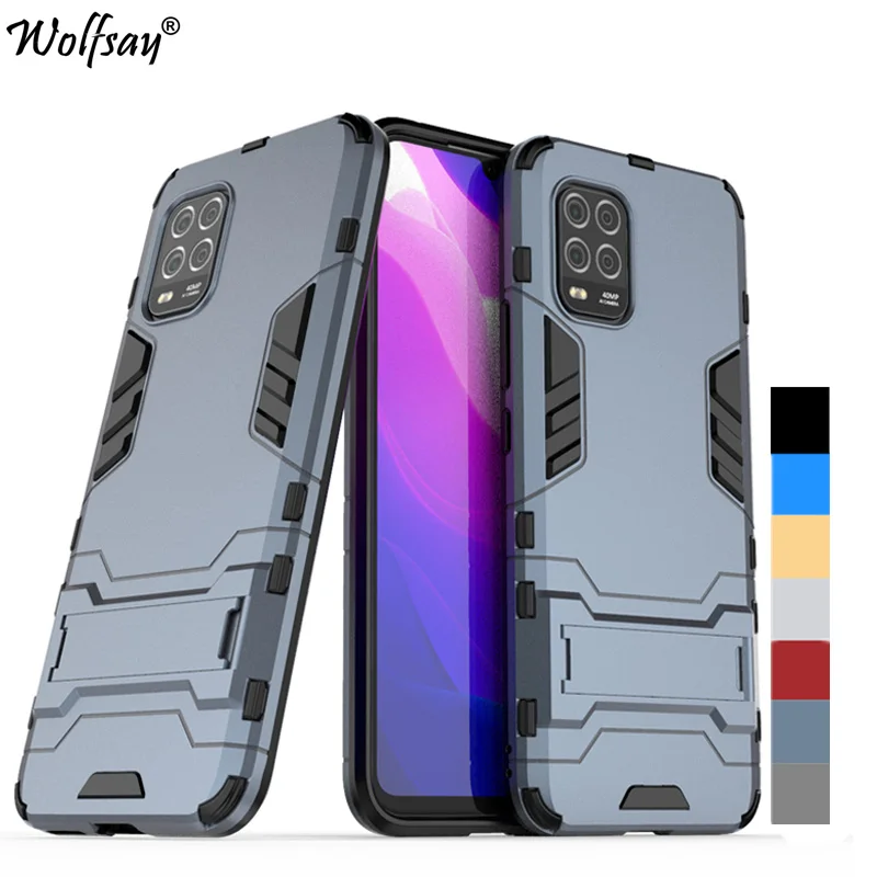 For Cover Xiaomi Mi 10 Lite 5G Case Hybrid Stand Silicon Armor Phone Case For Xiaomi Mi 10 Lite Cover For Xiaomi Mi 10 Lite Zoom