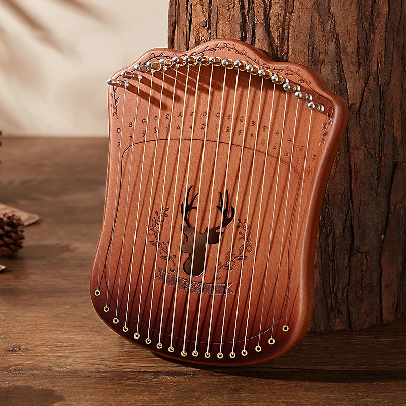 

Fingerplay Mini Lyre Harp 17 Strings Beech Wood Portable Lyre Instrument Creative Finger Kalimba Thumb Harp Musical Instruments