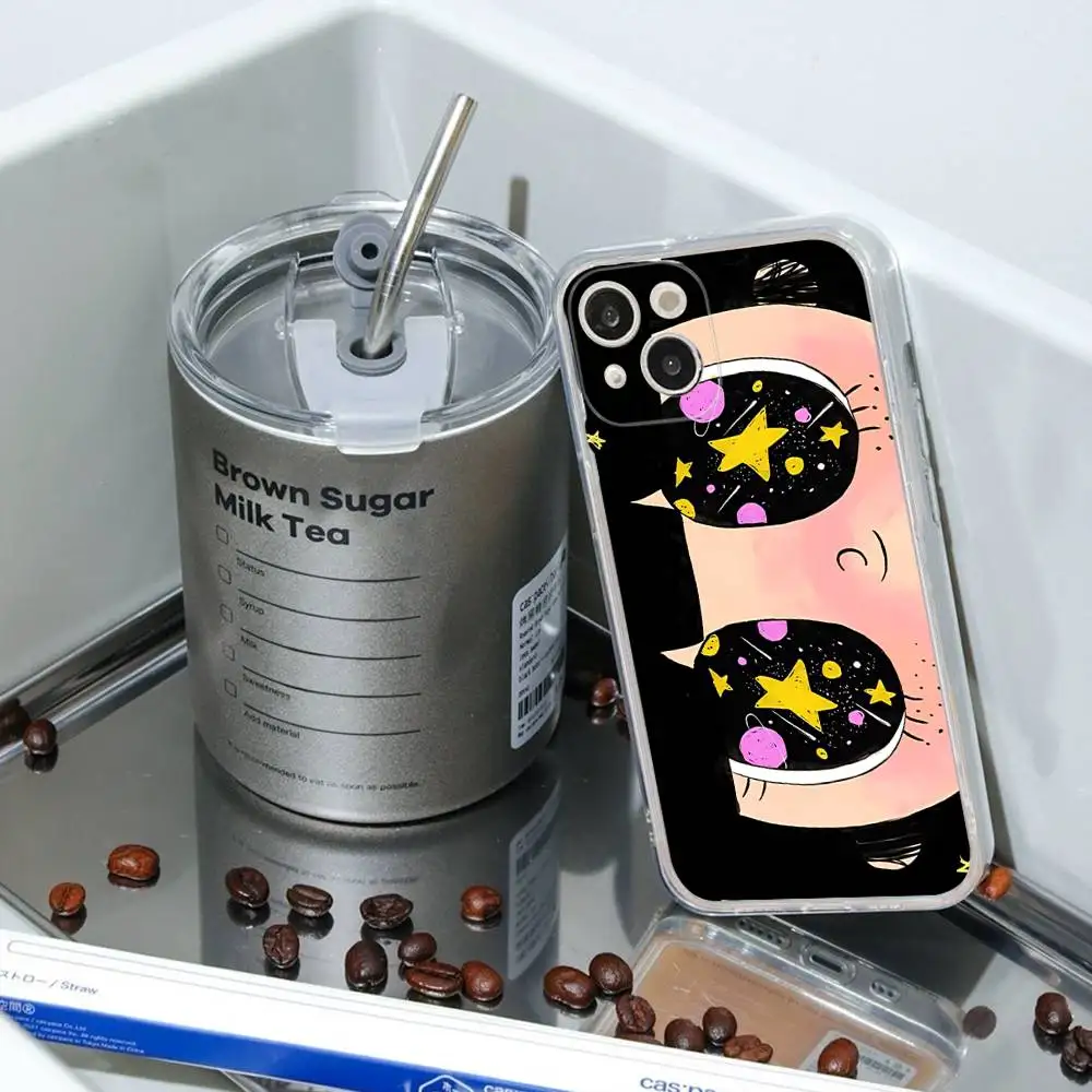Kawaii Cute Black Big Eyes Cool Phone Case For IPhone 17 16 Plus Pro Max 15 14 13 12 11 Matte Colorful Covers - view 6