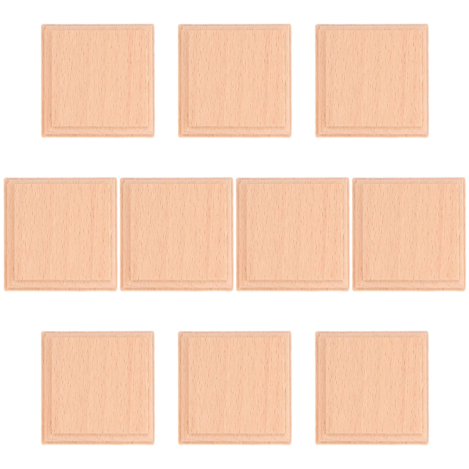 

10Pcs Wooden Square Blocks Beechwood Multi-Functional DIY Display Bases for Sculptures Jewelry Crafts Small Wood Risers