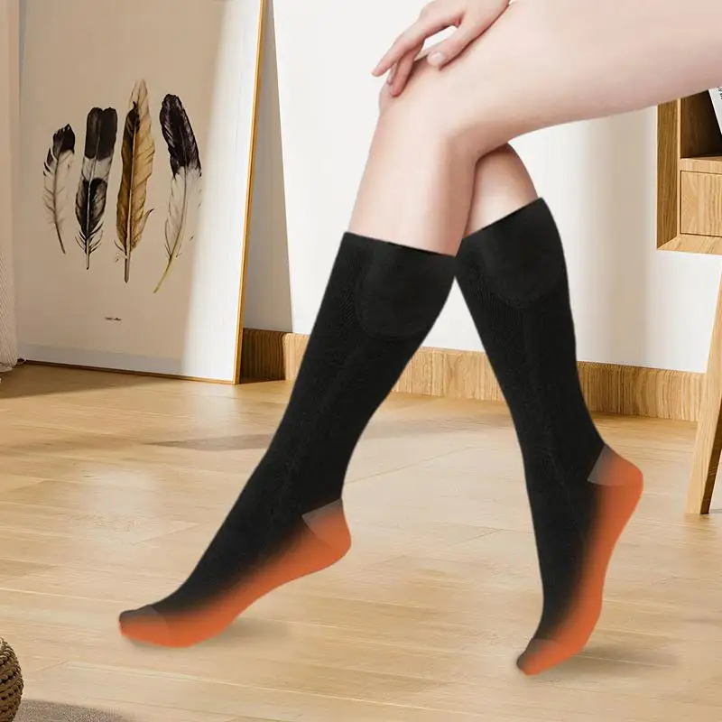 Battery Heated Socks 1 Pair Rechargeable Electric Stockings Winter Socks Cold Weather Women Men Socks Foot Warmer Washable For