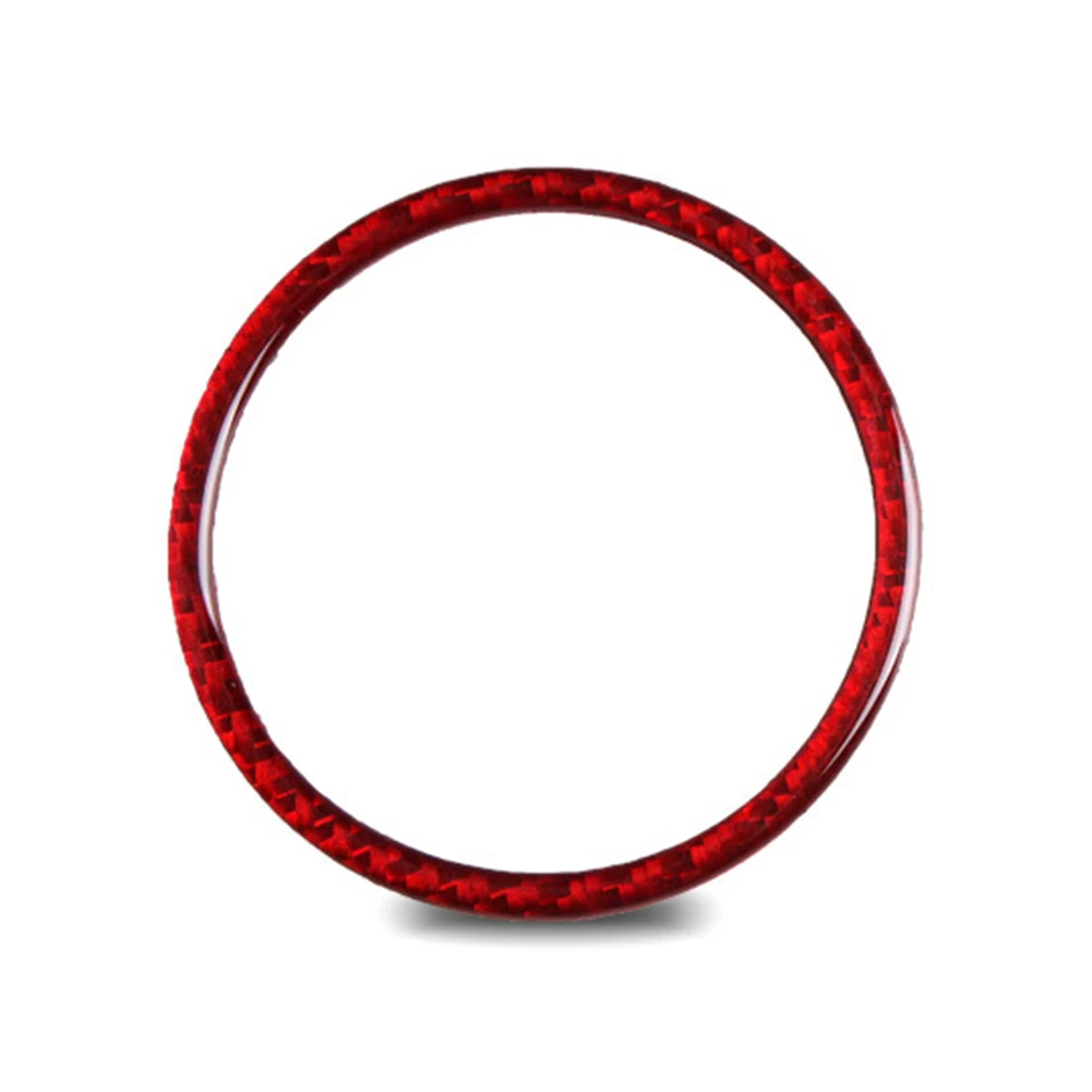 1pc Red Carbon Fiber Clock Circle Frame Cover Trim For Macan 2014-2019 Car Stickers Decoration Car Accessories