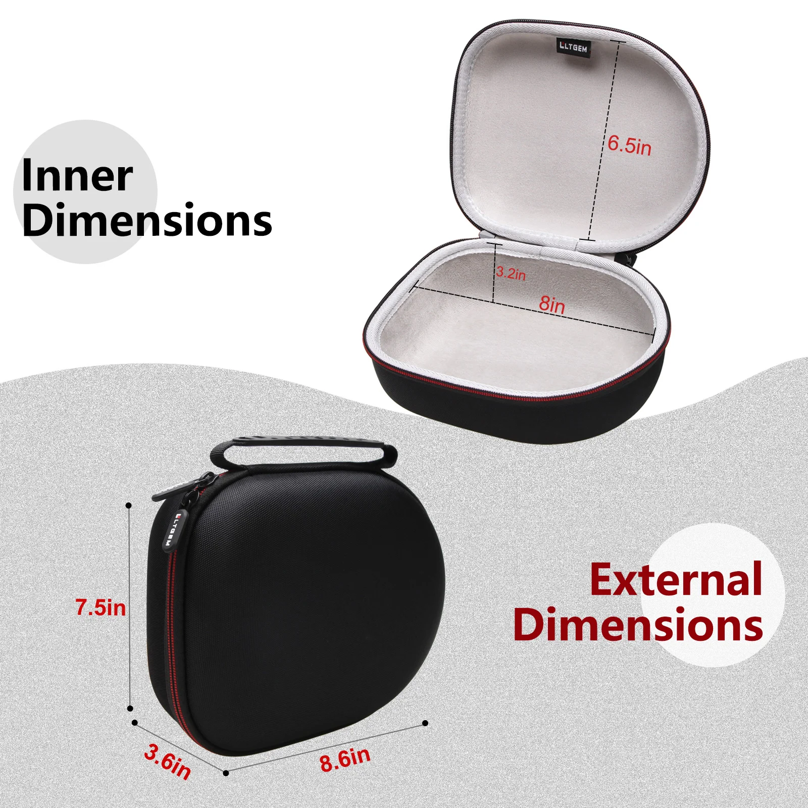 EVA Hard Case for JBL,Beats,Sony,Soundcore Anker,Raycon,TOZO,Logitech,Bose Headphones Protective Carrying Storage Bag(only case)