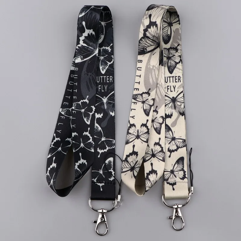 Elegant Butterfly Lanyard Card Holder Set, Student Daily ID Badge Holder, Multifunctional Mobile Phone Neck Lanyard