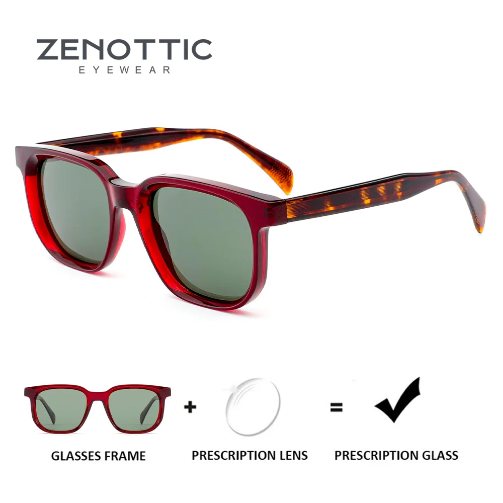 

ZENOTTIC Uv400 Polarized Modish Acetate Prescription Sunglasses Women Fashion Square Corrective Sun Glasses