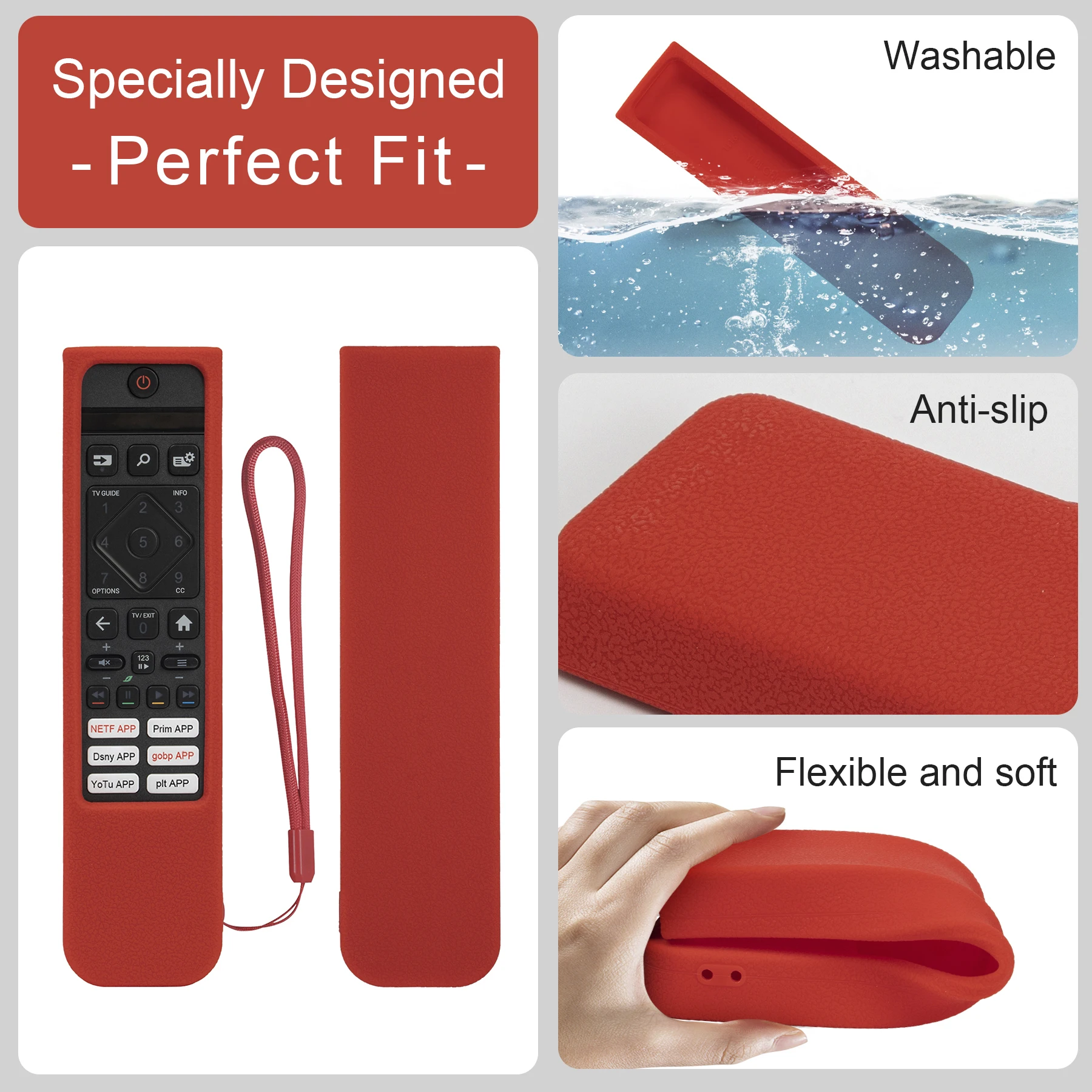 Silicone Protective Remote Control Case for Philips TV SRC-3215-01 398GR10BEPHNL000SY SRC-3216-12 398GM10BEPHNE000SY Cover