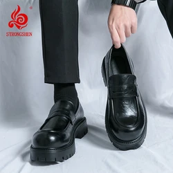 STRONGSHEN Men Leather Shoes Business Formal Shoes Oxford Casual Shoes Classic Comfortable Fashion Derby Shoes Luxury Shoes