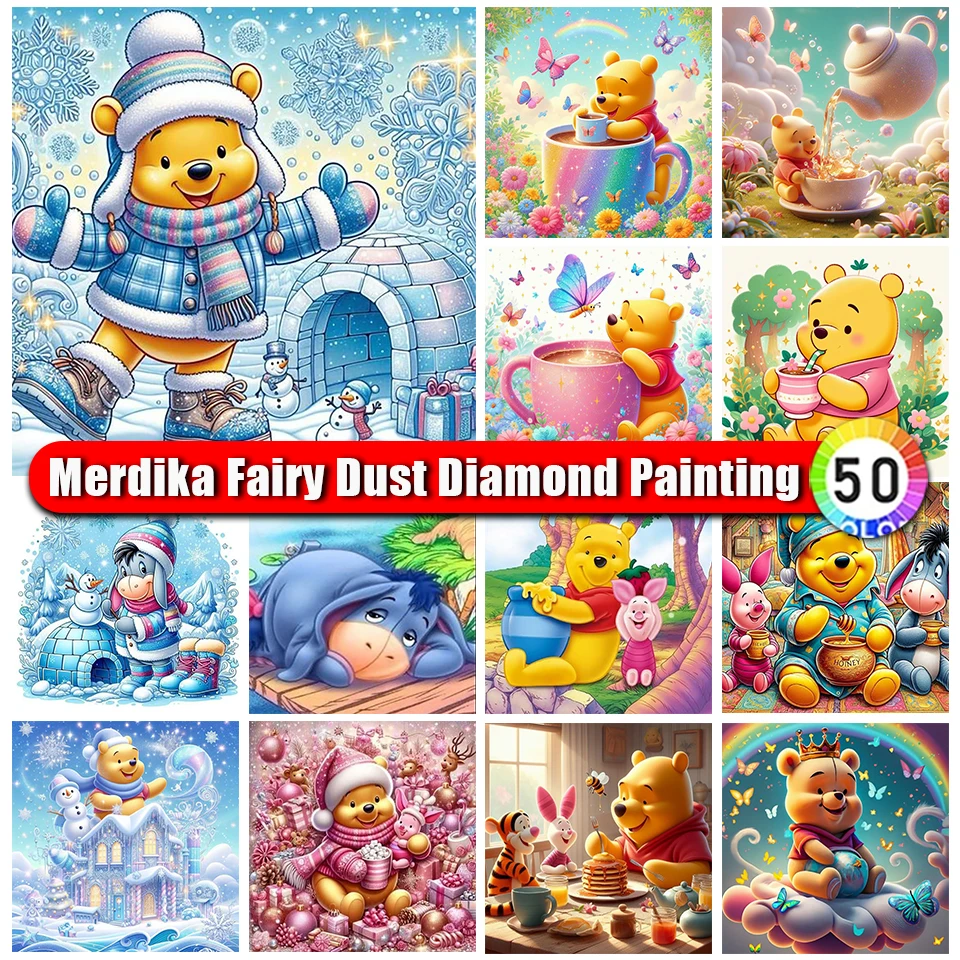 

Picture Size Fairy Dust Diamond Painting Disney Anime Winnie The Pooh Diy Diamond Embroidery Kids Cross Stitch Rhinestone Gift