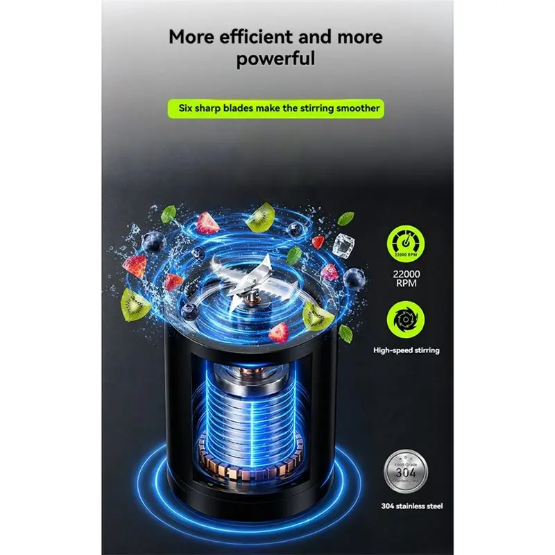 KEOL-Upgrade 600 ML Portable Smoothie Blender Rechargeable Personal Blende Contains Both Automatic And Pulse Functions
