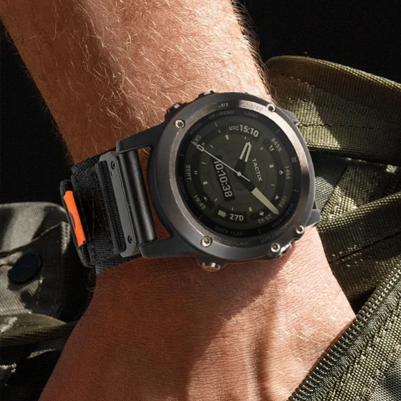 Quickfit حزام نايلون 26 مللي متر/22 مللي متر ل Garmin Fenix 8 Epix 47 مللي متر 51 مللي متر E 7 7X 6 6X pro 5 5X plus إندورو 3 2 معصمه استبدال الفرقة