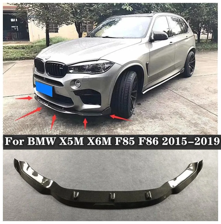 

Fits For BMW F85 F86 X5M X6M 2015-2019 High Quality Carbon Fiber Bumper Front Lip + Rear Diffuser+ spoiler + Side Skirts Cover