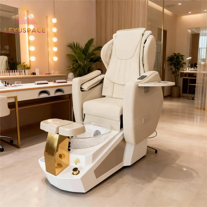 2026 New Design Upgrade Salon Furniture Auto Full Body Massage Luxury Pedicure Chair with Durable Leather