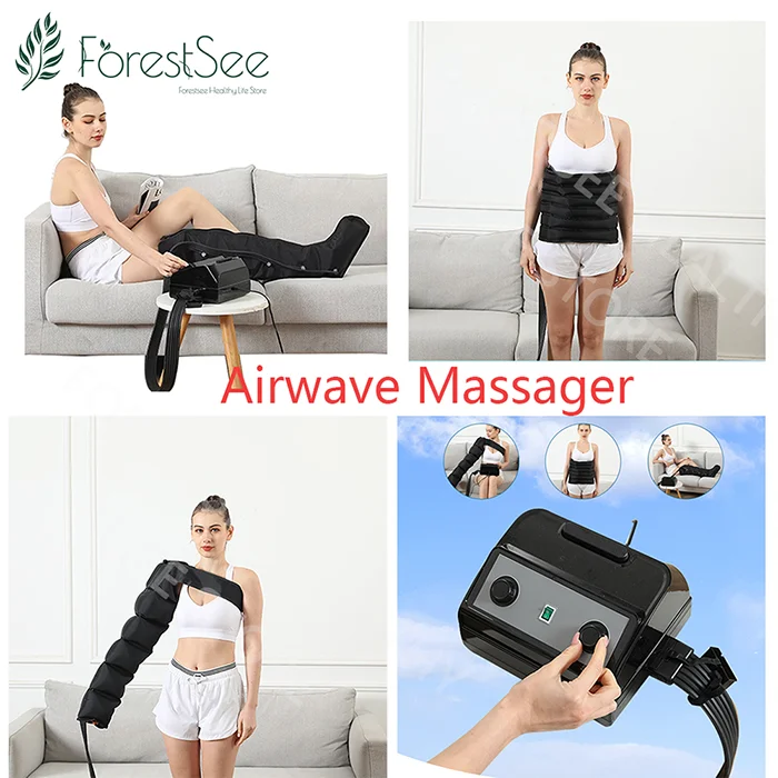 

6 Channel Air Wave Massager Full Body Pressure Massage Pain Relief Relaxing Muscle Detoxifying Physical Therapy Apparatus