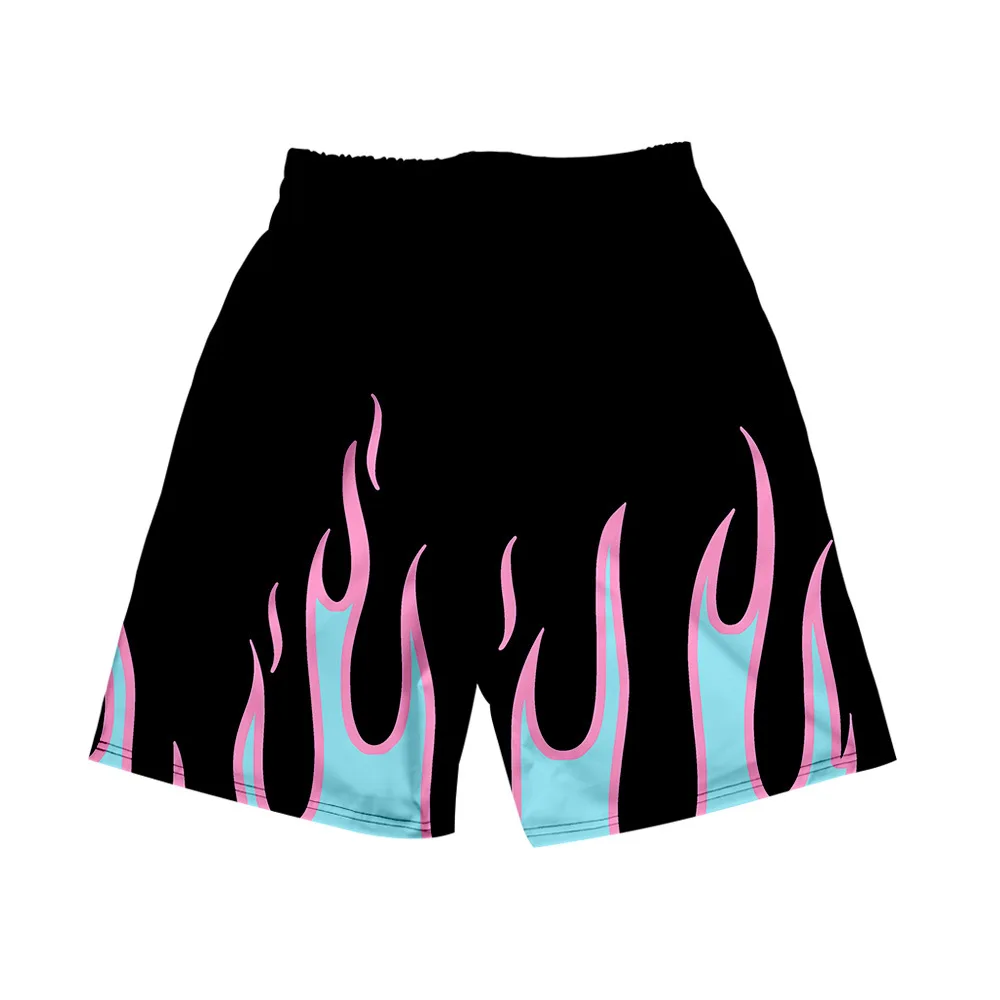 Yellow and Red Flame Board Shorts Trunks Summer New Quick Dry Beach Swiming Shorts Harajuku Short Pants Beach clothes