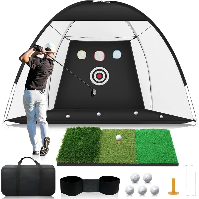 

Practice Net for Backyard Driving, Indoor & Outdoor Chipping Training Net with Mat