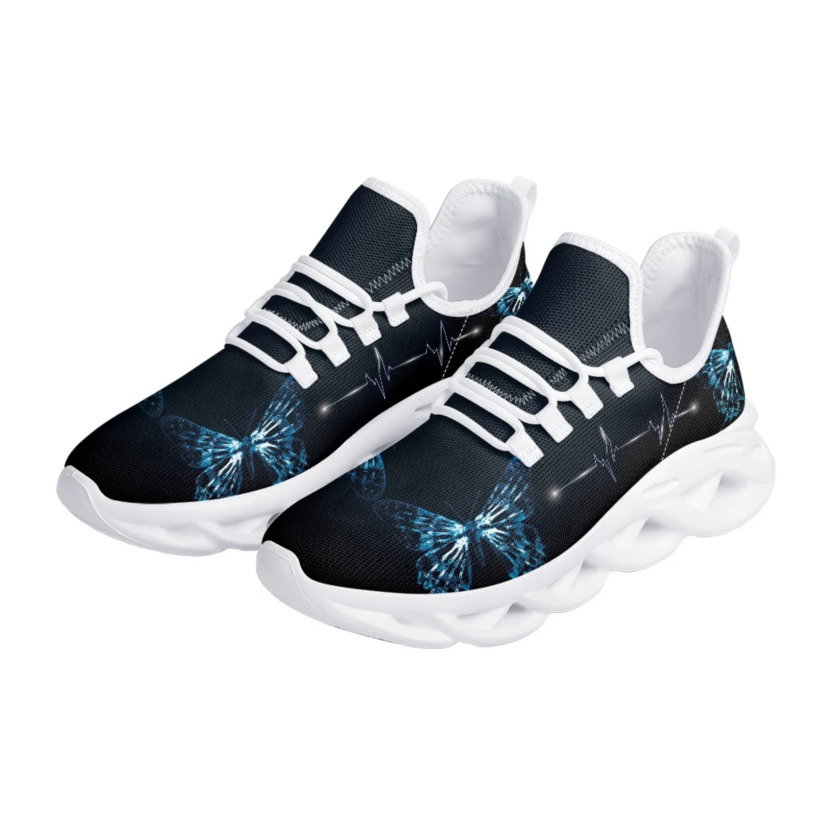 Belidome Technologies Radiologiqes Esqueleto Borboleta Design Sapatos Mulheres Malha Respirável Casual Sneakers Up Walking Calçado