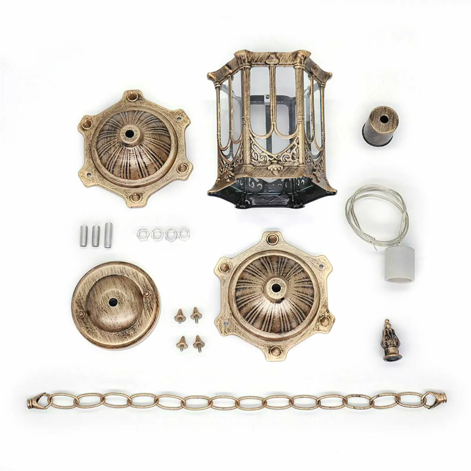 Retro Outdoor Pendant Light Vintage Lantern Yard Hanging Lamp Fixture Waterproof