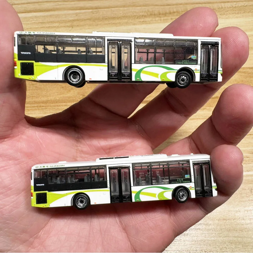 N Scale 1:160 SWB6120 Shanghai Bus Bus Model Toy 2 Sets