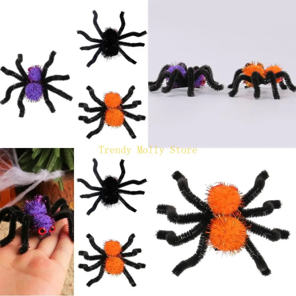 

N5KB Заколка для волос в виде пауков на Хэллоуин, темная серия, жуткая боковая заколка для взрослых и детей, зажим для укладки