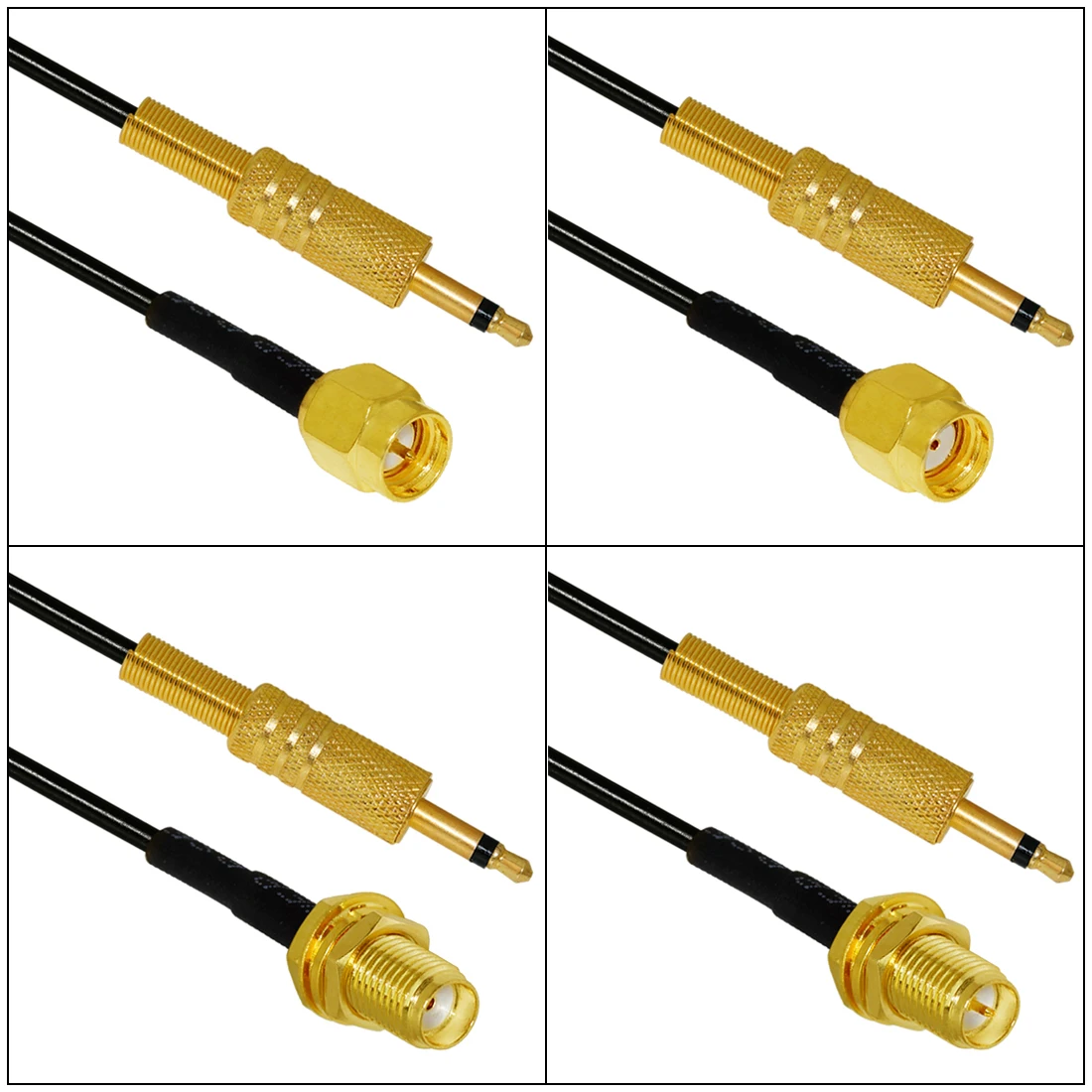 1PC SMA Male Plug Female Jack to 3.5mm Mono Male 50 Ohm RG174 Pigtail  Coaxial Cable for CCTV Camera Monitor Antenna Cord