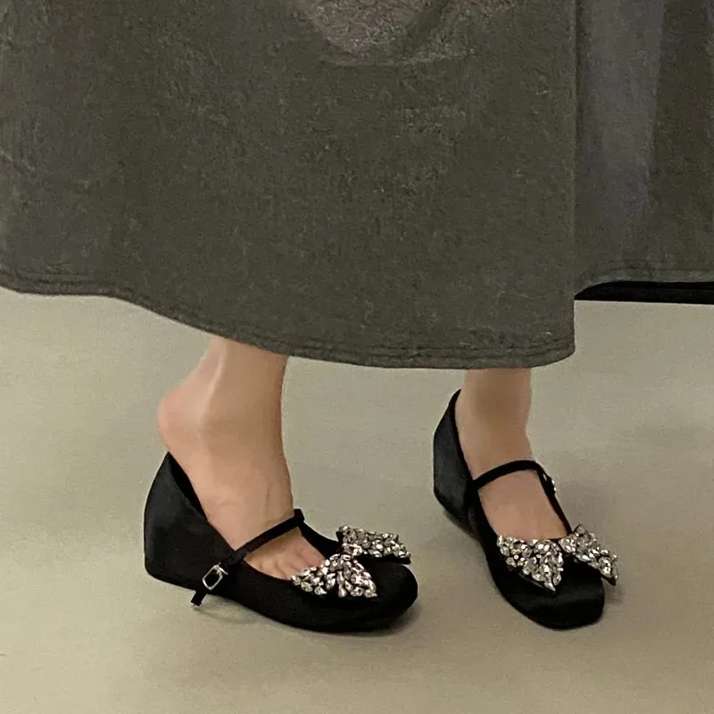 Waterdrop Bow Low-cut Platform High-heeled Women's Shoes, 2026 Summer New Style, Retro Mary Jane Shoes view 5