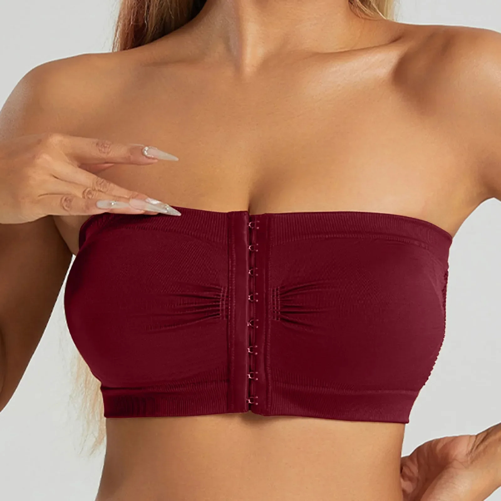 Bezešvé podprsenky bez ramínek pro ženy bez kostic, měkká opora, bezešvé braletky pro ženy, měkká podprsenka s tričkem, top bez ramínek - náhled 3